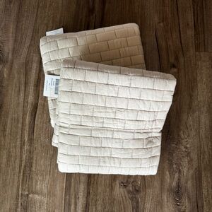 Villa NWT euro shams quilted cotton tan beige
